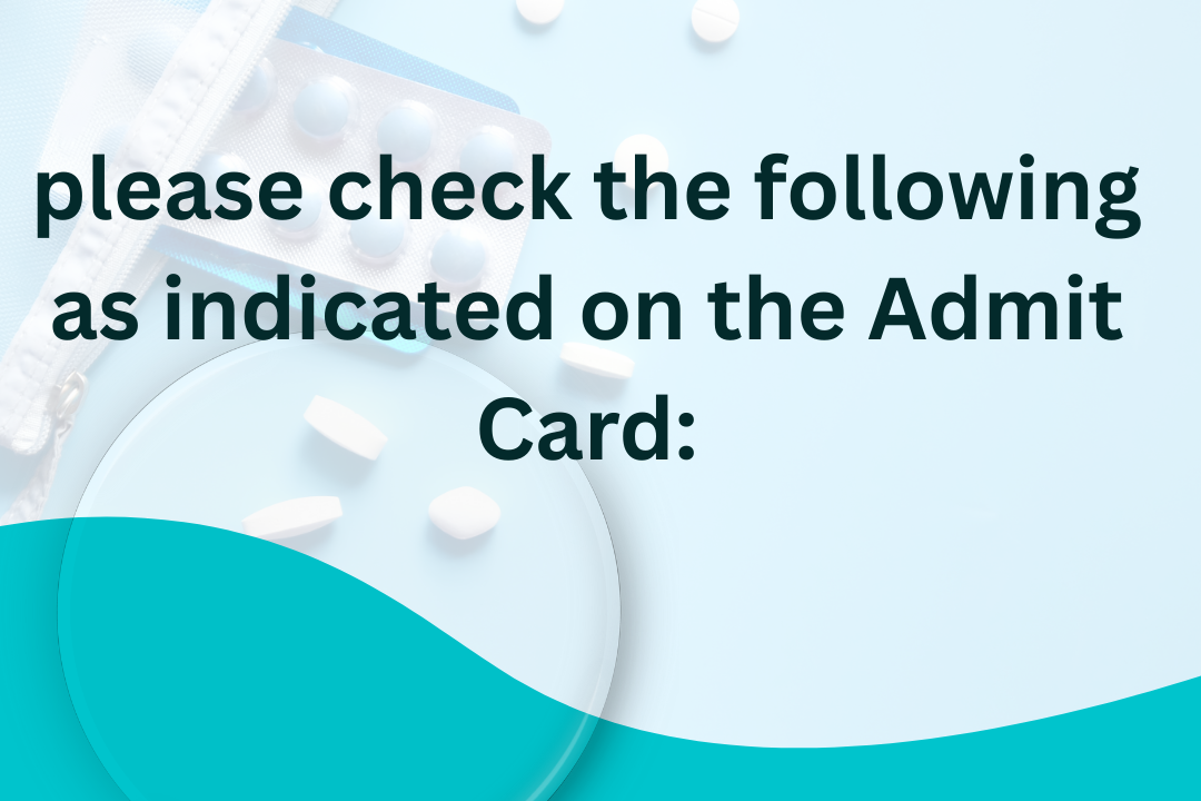 JEE MAIN 2026 please check the following as indicated on the Admit Card: