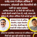 himachal news BJP leader Rajendra Rana raised questions on the recruitment of consultants, OSDs and retirees in the CM's office